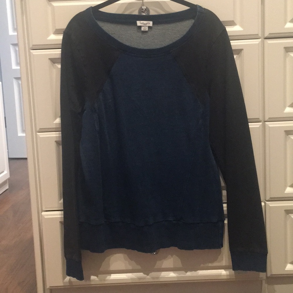 Splendid denim and black sweatshirt